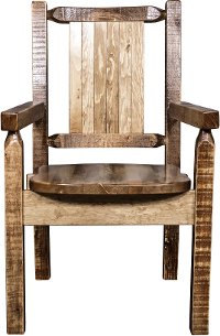 MWHCCASCNSLLZBEAR Captain's Dining Room Chair with Laser Engraved Bear - Homestead-3