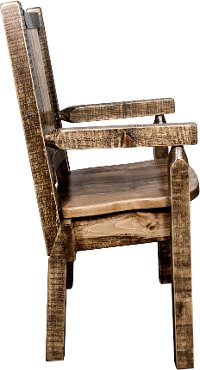 MWHCCASCNSLLZBEAR Captain's Dining Room Chair with Laser Engraved Bear - Homestead-5