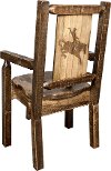 MWHCCASCNSLLZBRONC Captain's Dining Room Chair with Laser Engraved Bronc - Homestead