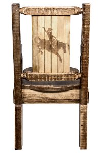 MWHCCASCNSLLZBRONC Captain's Dining Room Chair with Laser Engraved Bronc - Homestead-2