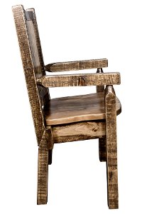 MWHCCASCNSLLZBRONC Captain's Dining Room Chair with Laser Engraved Bronc - Homestead-5