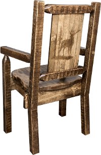 MWHCCASCNSLLZELK Captain's Dining Room Chair with Laser Engraved Elk - Homestead