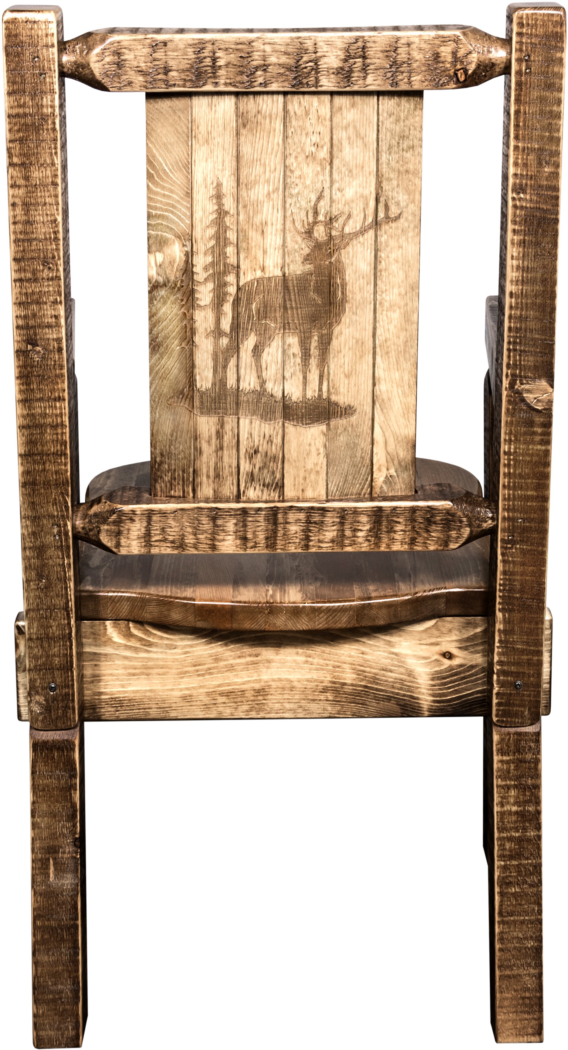 Captain's Dining Room Chair with Laser Engraved Elk - Homestead-2