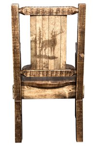 MWHCCASCNSLLZELK Captain's Dining Room Chair with Laser Engraved Elk - Homestead-2