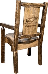 MWHCCASCNSLLZMOOSE Captain's Dining Room Chair with Laser Engraved Moose - Homestead