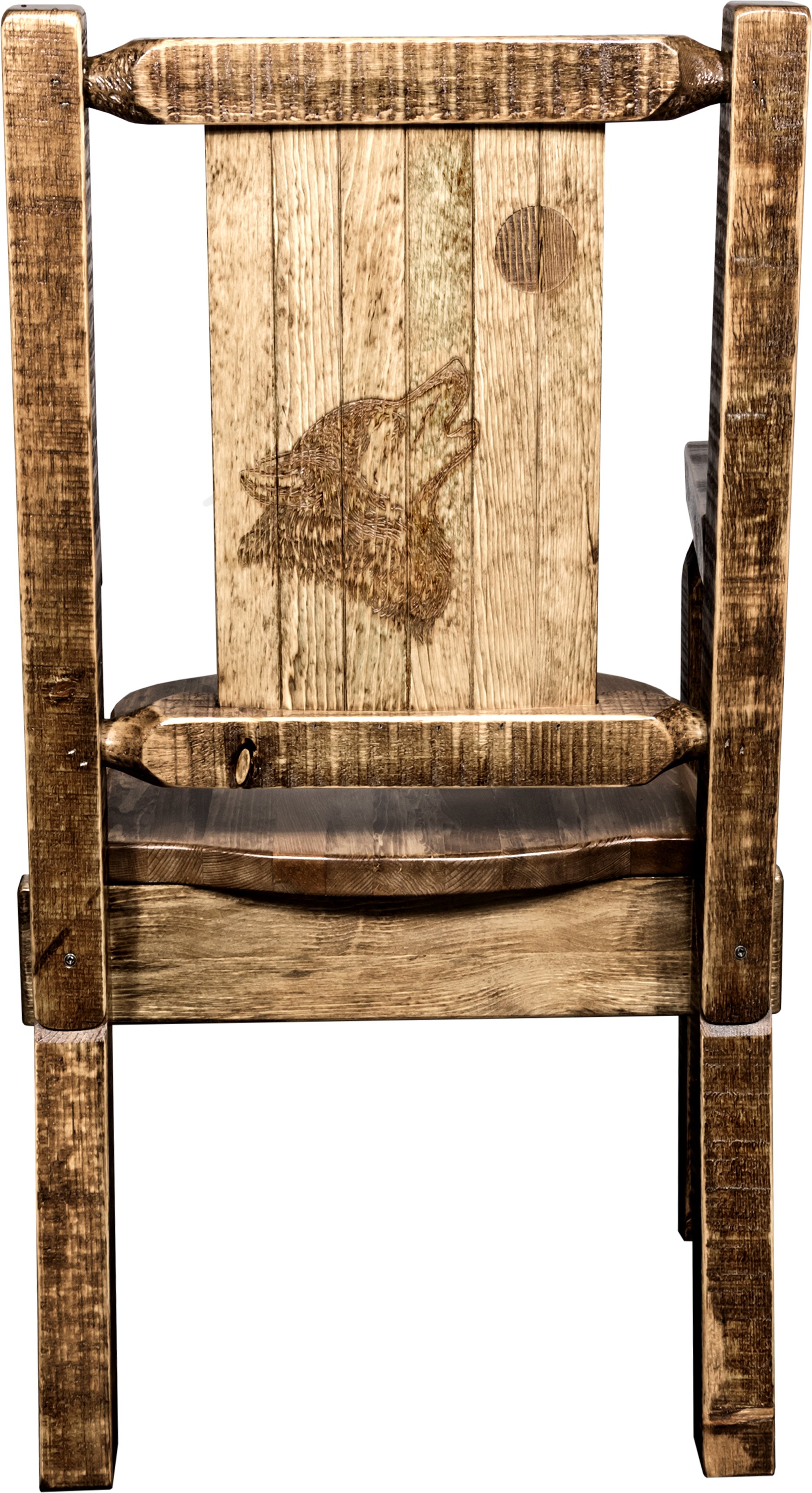 Captain's Dining Room Chair with Laser Engraved Wolf - Homestead-2