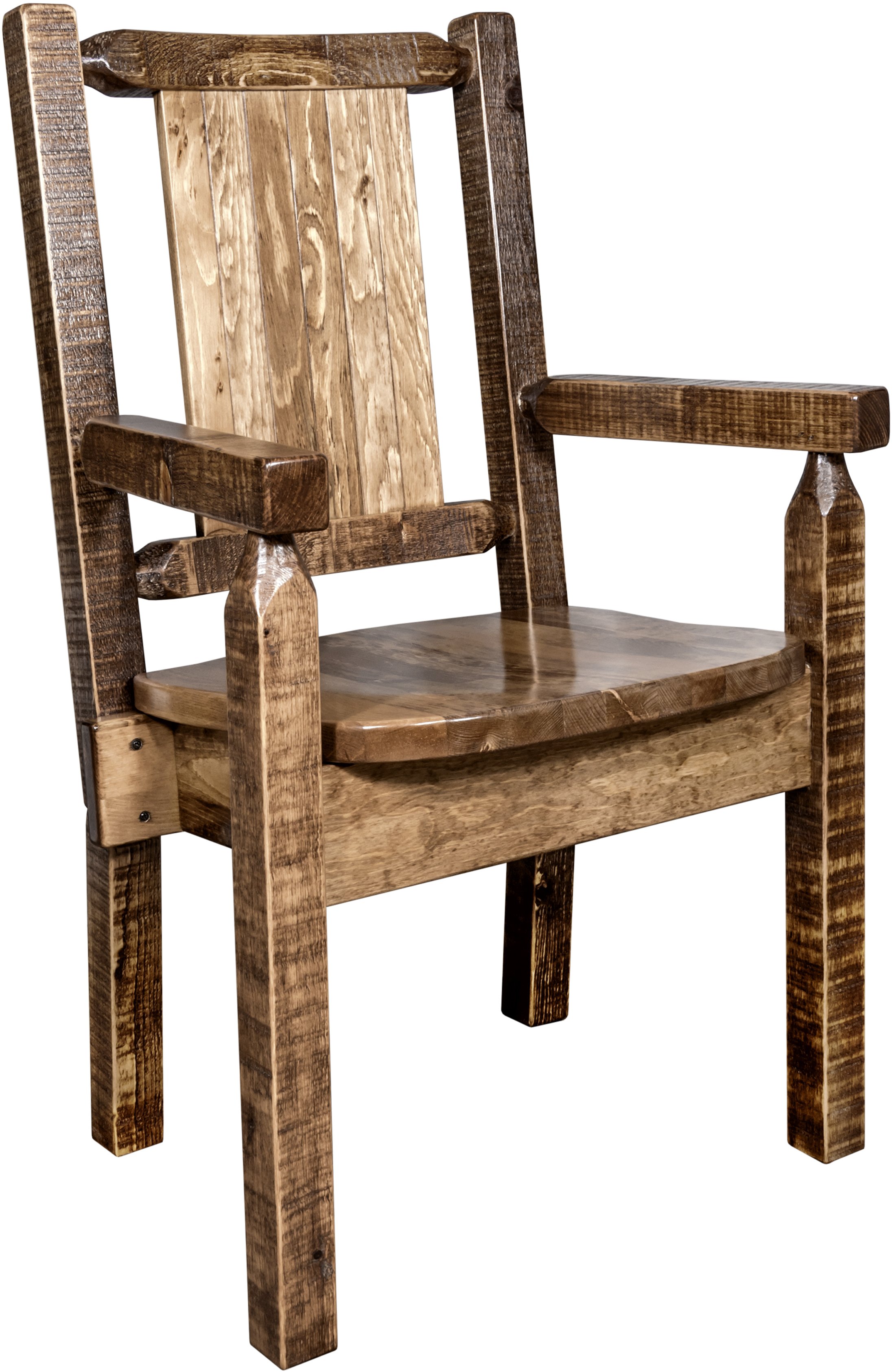 Captain's Dining Room Chair with Laser Engraved Wolf - Homestead-4