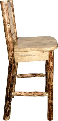MWGCBSWNRLZWOLF Rustic Bar Stool with Laser Engraved Wolf - Glacier-3