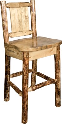 MWGCBSWNRLZWOLF Rustic Bar Stool with Laser Engraved Wolf - Glacier-4