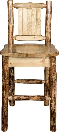 MWGCBSWNRLZWOLF Rustic Bar Stool with Laser Engraved Wolf - Glacier-5
