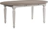 4547-531WH-PU/TABLE Clearance White and Tan Roundl Dining Room Table - Ashgrove