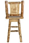 MWGCBSWSNRLZELK Rustic Pine Swivel Bar Stool with Laser Engraved Elk - Glacier-2