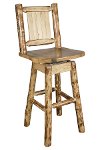 MWGCBSWSNRLZELK Rustic Pine Swivel Bar Stool with Laser Engraved Elk - Glacier-4