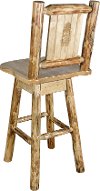MWGCBSWSNRLZPINE Rustic Swivel Bar Stool with Laser Engraved Pine Tree - Glacier