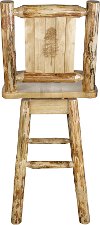MWGCBSWSNRLZPINE Rustic Swivel Bar Stool with Laser Engraved Pine Tree - Glacier-2