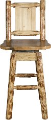 MWGCBSWSNRLZPINE Rustic Swivel Bar Stool with Laser Engraved Pine Tree - Glacier-3
