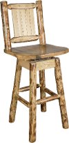 MWGCBSWSNRLZPINE Rustic Swivel Bar Stool with Laser Engraved Pine Tree - Glacier-4