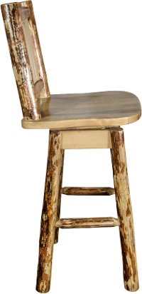 MWGCBSWSNRLZPINE Rustic Swivel Bar Stool with Laser Engraved Pine Tree - Glacier-5