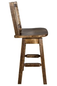MWHCBSWSNRSLLZBEAR Rustic Swivel Bar Stool with Laser Engraved Bear - Homestead-4
