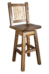 MWHCBSWSNRSLLZBRONC Rustic Swivel Bar Stool with Laser Engraved Bronc - Homestead-3