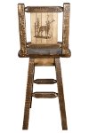 MWHCBSWSNRSLLZELK Rustic Swivel Bar Stool with Laser Engraved Elk - Homestead-2