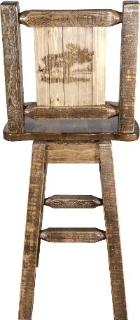 MWHCBSWSNRSLLZMOOSE Rustic Swivel Bar Stool with Laser Engraved Moose - Homestead-3