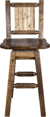 MWHCBSWSNRSLLZPINE Rustic Swivel Bar Stool with Laser Engraved Pine Tree - Homestead-4