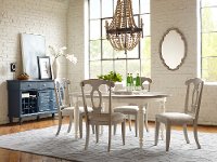 KIT Putty Tan Round 5 Piece Dining Set - Ashgrove