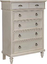 4547-240WHT/CHEST Rustic Casual White Chest of Drawers - Ashgrove