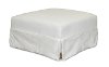 Casual Contemporary White Cocktail Ottoman - Barrage-2