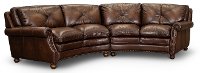 Classic Brown Leather 2 Piece Sectional - Suffolk
