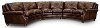 Classic Brown Leather 3 Piece Sectional - Suffolk