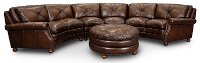 Classic Brown Leather 3 Piece Sectional - Suffolk-2