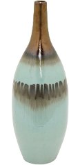 Two Tone Aqua and Copper Vase