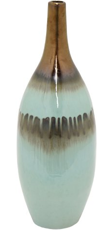 Two-Tone Aqua and Copper Vase