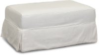 Casual Contemporary White Ottoman - Barrage