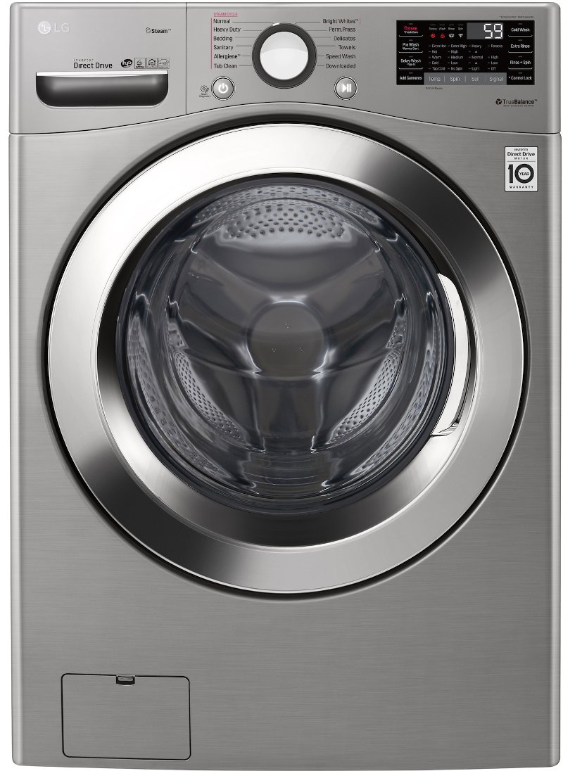 Lg Ultra Large Capacity Front Load Washer 4 5 Cu Ft Graphite Steel Rc Willey Furniture Store