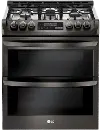 LTG4715BD LG 6.9 cu ft Double Oven Gas Range - Black Stainless Steel
