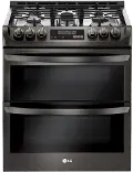 LTG4715BD LG 6.9 cu ft Double Oven Gas Range - Black Stainless Steel