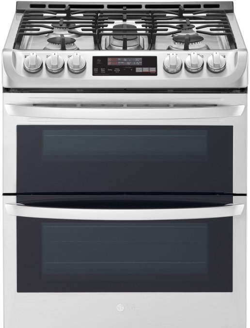 LTG4715ST LG 6.9 cu. ft. Smart WiFi Enabled Gas Double Oven Slide-In Range with ProBake Convection and EasyClean - Stainless Steel-1