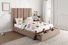 Contemporary Brown Queen Upholstered Platform Bed - Chenille
