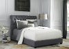 Traditional Gray King Upholstered Sleigh Bed - Chesterfield