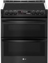 LTE4815BM LG 7.3 cu. ft. Smart WiFi Enabled Electric Double Oven Slide-In Range with ProBake Convection and EasyClean - Matte Black Stainless Steel