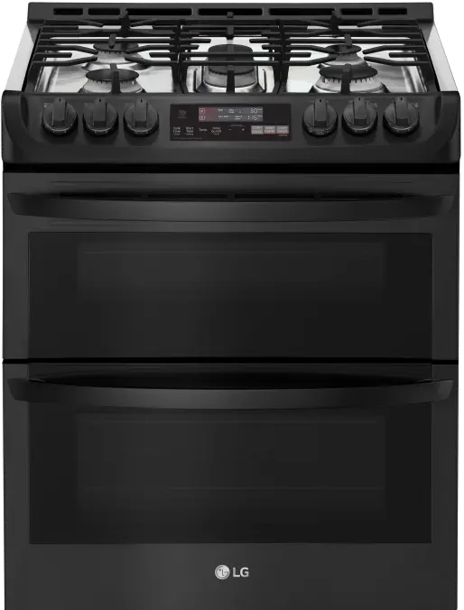 LTG4715BM LG Gas Double Oven - 6.9 cu. ft. Black Matte -1