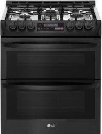 LTG4715BM LG Gas Double Oven - 6.9 cu. ft. Black Matte