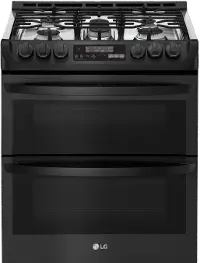 LTG4715BM LG Gas Double Oven - 6.9 cu. ft. Black Matte