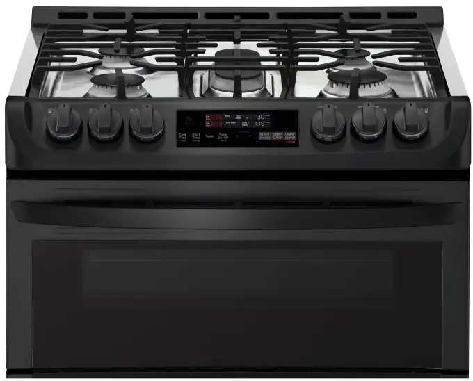 LTG4715BM LG Gas Double Oven - 6.9 cu. ft. Black Matte -3