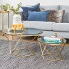 Geometric Nesting Gold and Glass Coffee Tables