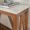 Rustic A-Frame Marble and Walnut Entryway Table-2