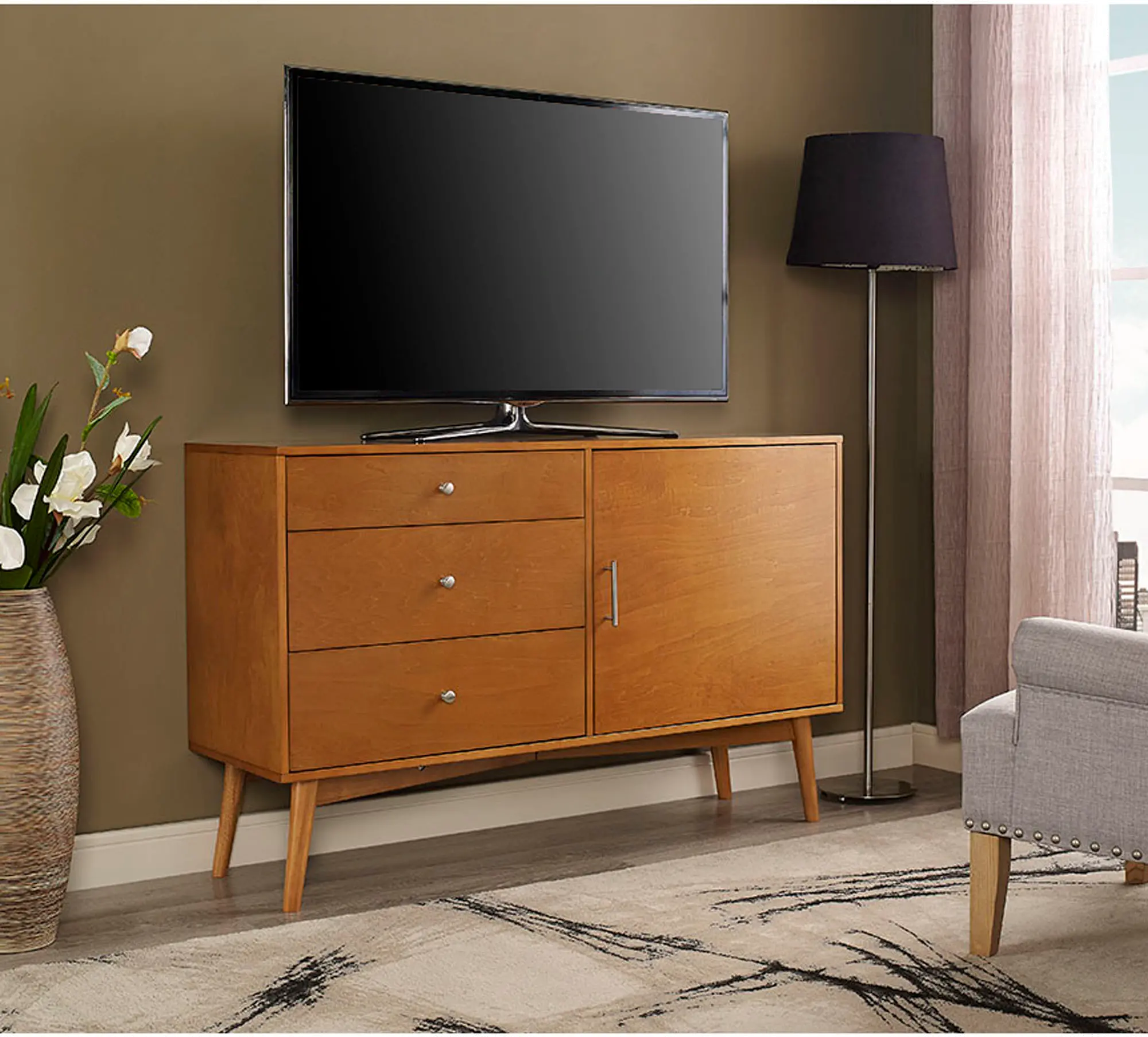 AH52CMCAC 52 Inch Retro Brown TV Stand - Angelo-1